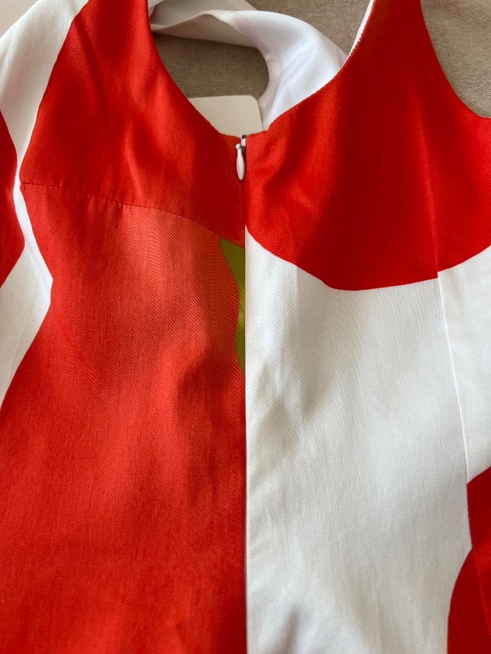 Y2K David Meister Floral Dress Red White Sleeveless Knee Length Size 8 NWT - Picture 9 of 10